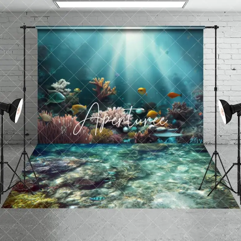 Aperturee Summer Undersea Landscape Coral Combo Set Backdrop, 7 x 5 ft / 7 x 5 ft, 97.4 USD, combo set backdrops, CYHD0W68-D,...