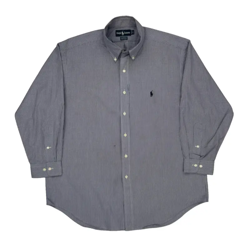 Ralph Lauren Checked Shirt - XL Navy Cotton
