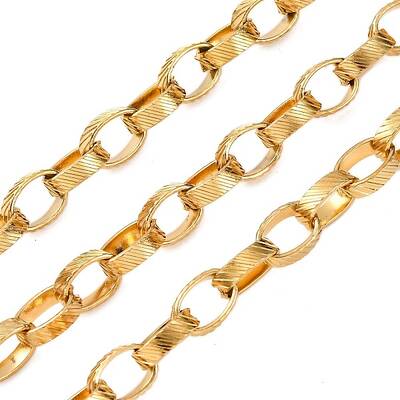 304 Stainless Steel Textured Rolo Chains
