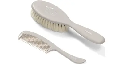 Babyono Take Care Hair Brush And Comb Set For Newborns Grey