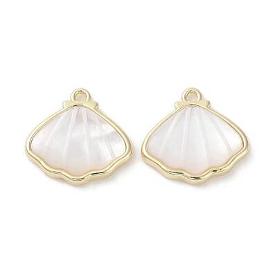 Brass Pave Shell Charms