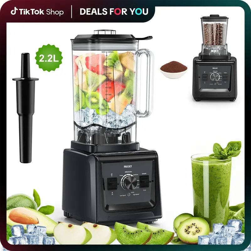 Prasky Professional Blender,Large capacity Smoothies Blenders, PRASKY Max 2400Watts/1000Watts Blender and Grinder Combo 25000...