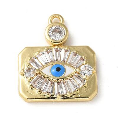 Rack Plating Brass Micro Pave Cubic Zirconia Enamel Pendants