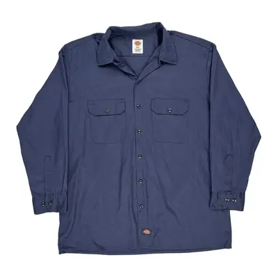 Dickies Shirt - XL Blue Polyester Blend