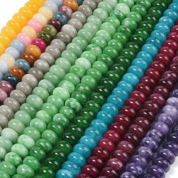 Dyed Natural White Jade Beads Strands