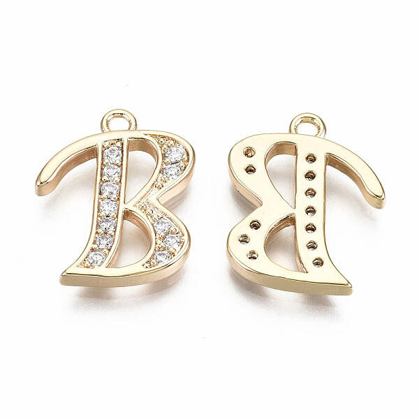 Brass Micro Pave Clear Cubic Zirconia Pendants