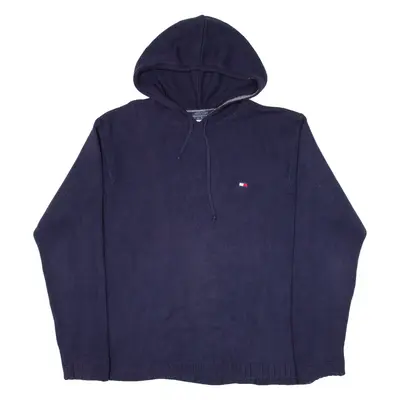 TOMMY HILFIGER Knitted Mens Blue Hoodie L