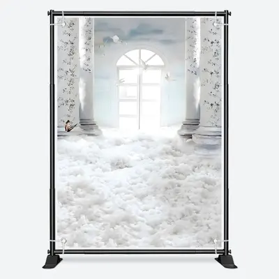 Paradise White Roman Pillar Pigeon Memorial Backdrop - Aperturee