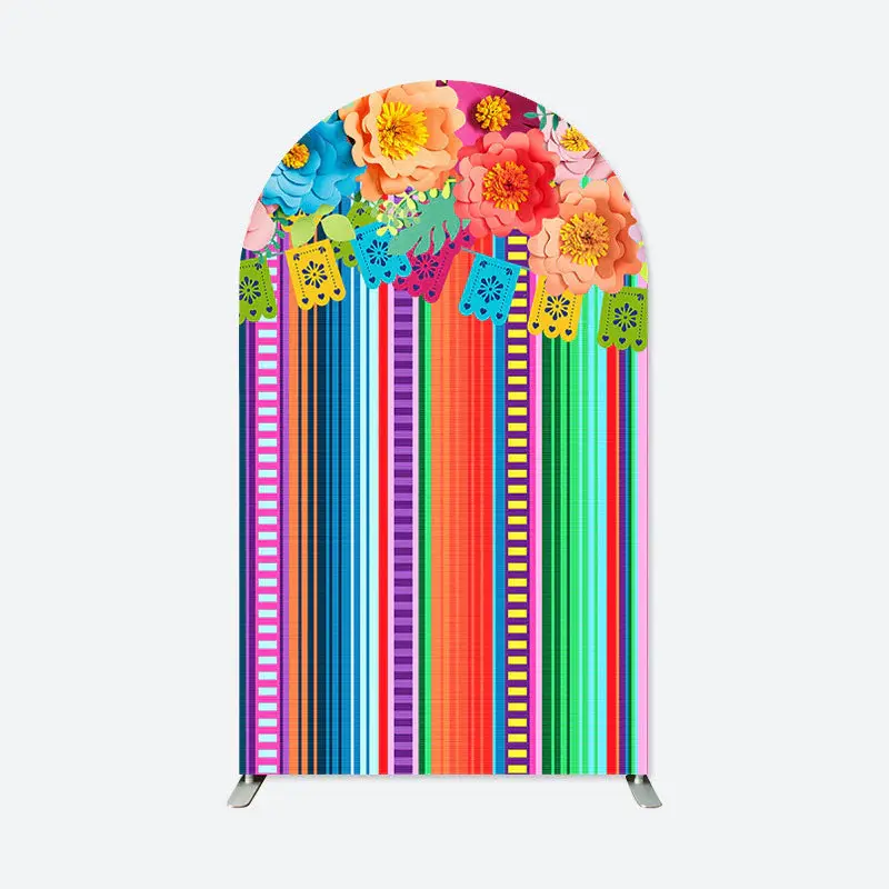 Aperturee Mexican Fiesta Theme Floral Arch Backdrop For Party | Diy Arch Backdrop Cover | Diy Chiara Backdrop Cover | Custom ...