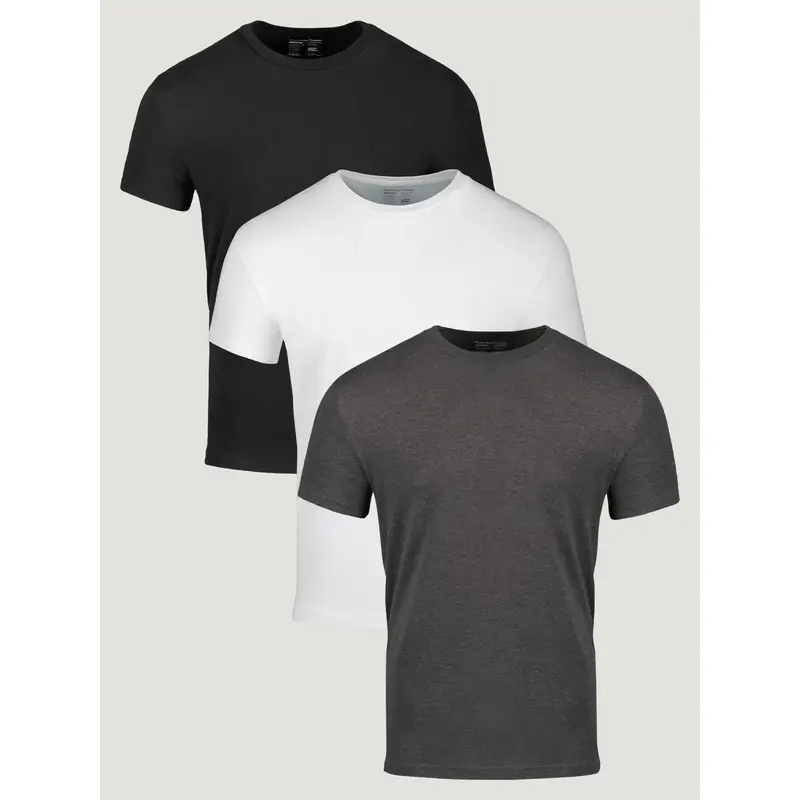 Fresh Clean Threads Basics Crew Neck T-shirt - 3-Pack - Ultra-Soft Fabric, Classic Fit - Choose Your Size/ Color Menswear Top...