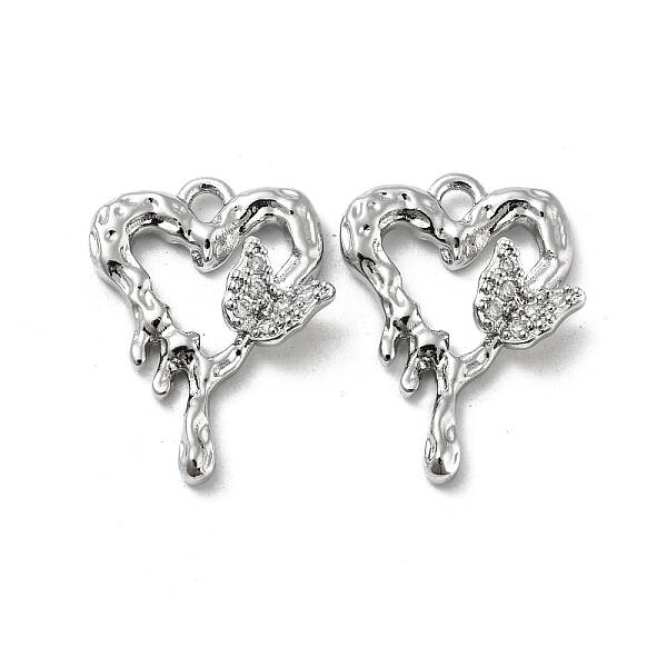 Brass Micro Pave Cubic Zirconia Pendants