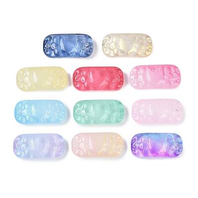 Spray Painted Transparent Glass Connector Charms