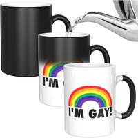 I'm Gay Rainbow Heat Change Mug - Funny Rude Mug - Message Appears as it Heats - Perfect Novelty Gag Gift, best funny gifts a...