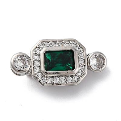 Brass Micro Pave Cubic Zirconia Box Clasps