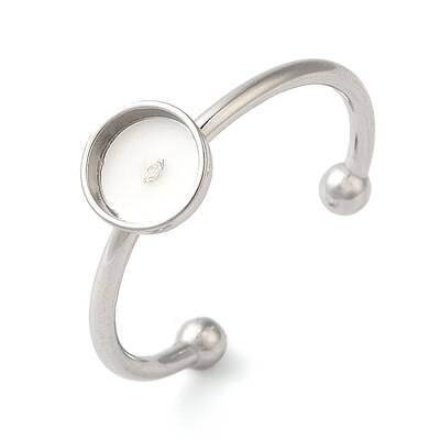 Non-Tarnish 304 Stainless Steel Open Cuff Ring Components