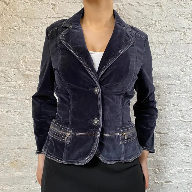 Guess Jacket - Medium Navy Cotton