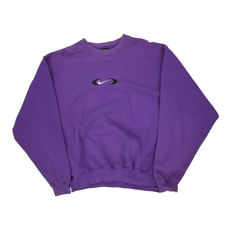 Nike Sweatshirt - Medium Purple Cotton Blend | Size: medium