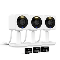 Wyze Cam Essentials Bundle — 3x Wyze Cam HD Wired Smart Security Cameras, 24/7 Local Continuous Recording, Pets, Baby Monit...