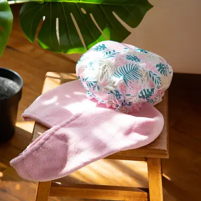 Cala® Shower Cap & Hair Turban Set - Aqua