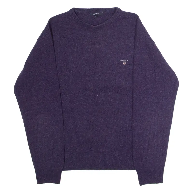 GANT Mens Jumper Blue Crew Neck Tight Knit Wool L