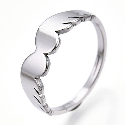Non-Tarnish 304 Stainless Steel Wing Adjustable Ring for Women