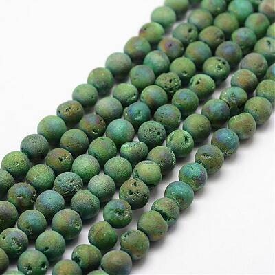 Electroplated Natural Quartz Crystal Beads Strands