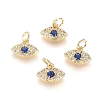 Brass Micro Pave Cubic Zirconia Charms