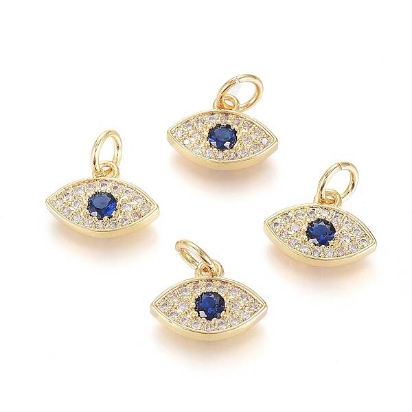 Brass Micro Pave Cubic Zirconia Charms