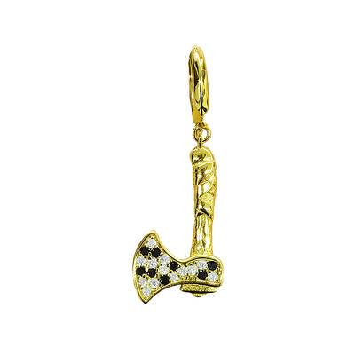 Vintage S925 Sterling Silver Axe Hoop Earrings