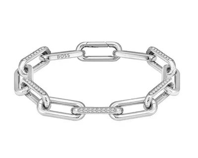 Hugo Boss Bracciale Da Donna Distintivo In Acciaio Con Cristalli Halia 1580599