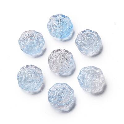 Spray Painted Transparent Glass Beads