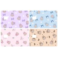 Cute Monsters Pattern Card Skin, Pink Monsters, Blue Monsters, Purple Monsters, Brown Monsters - Premium Vinyl Sticker with W...