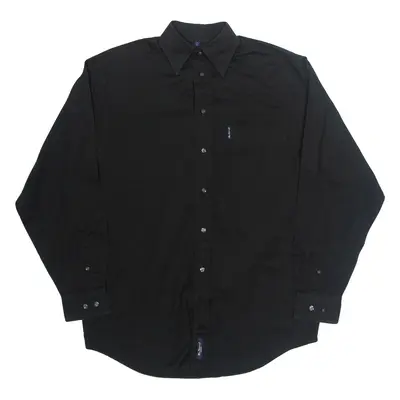 BEN SHERMAN Mens Plain Shirt Black Long Sleeve S