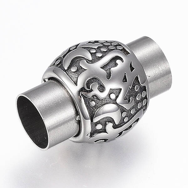 304 Stainless Steel Magnetic Clasps with Glue-in Ends
