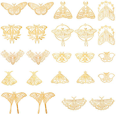 24Pcs 12 Styles Brass Pendants