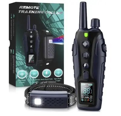 TQT Dog Training Collar - Remote Control 4000FT, 4 Training Modes, IPX7 Waterproof, Rechargeable E-Collar with Flash Light