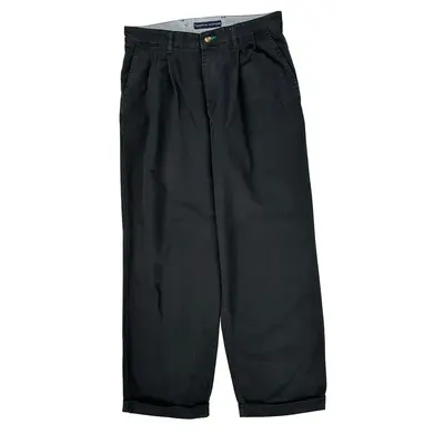 Tommy Hilfiger Slim Fit Trousers - 30W 27L Black Cotton