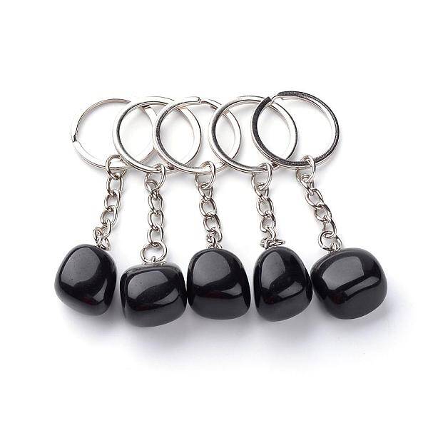 Natural Obsidian Keychain