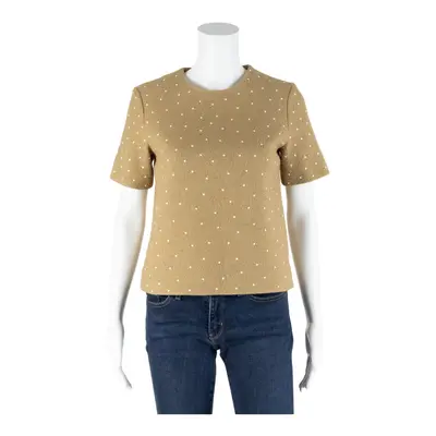 COS Top Brown Wool Spotted Short Sleeve Womens S