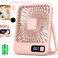 BUBPUP USB Rechargeable Desktop Fan, 180° Tilt Folding 5 Speeds Adjustable Fan, Portable Fan, Strong Wind Quiet Desk Fan for...