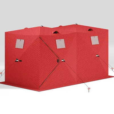 Garvee Insulated Pop-Up Ice Fishing Tent for 5-7 Persons - Spacious Hub-Style Winter Shelter - Waterproof Oxford, Quick Setup...