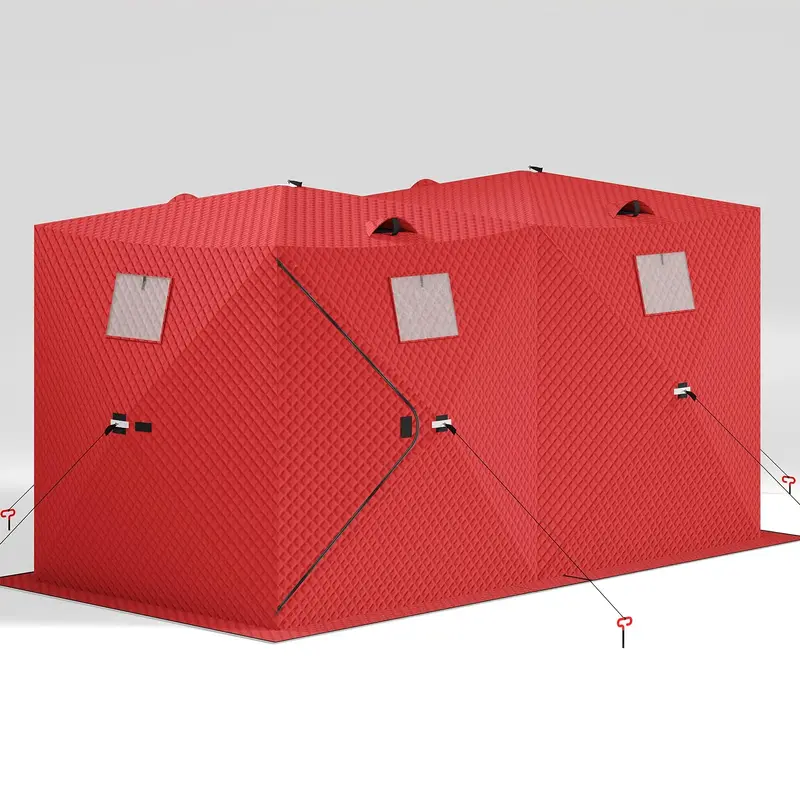 Garvee Insulated Pop-Up Ice Fishing Tent for 5-7 Persons - Spacious Hub-Style Winter Shelter - Waterproof Oxford, Quick Setup...