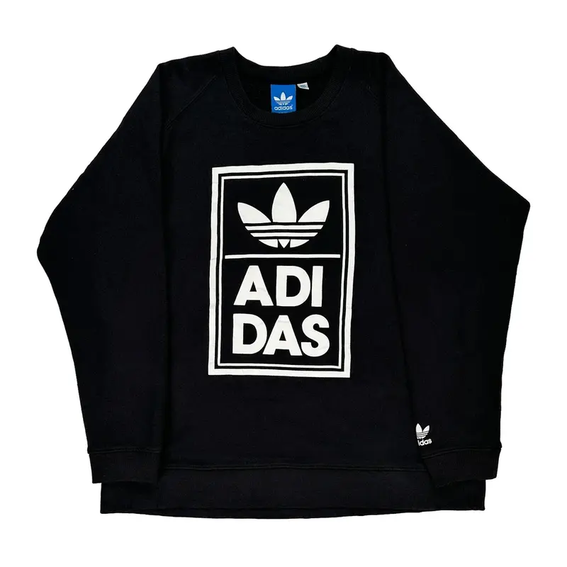 Adidas Spellout Sweatshirt - 2XL Black Cotton