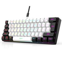 60% Wired Gaming Keyboard, 61 Keys RGB Backlit Ultra-Compact Small Gaming Keyboard, for PC/Mac Gamer, Typist, Travel, Easy to...