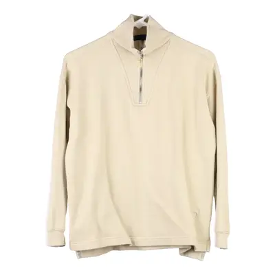 Age 14-15 Asics 1/4 Zip - Large Cream Cotton