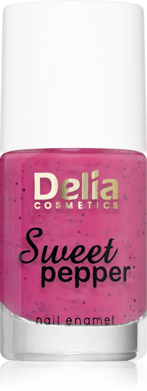 Delia Cosmetics Sweet Pepper Black Particles nail polish color 08 Berry 11 ml