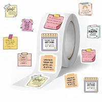 Bible Verse Sticker, 500pcs/roll Self Adhesive Decorative Sticker, DIY Decals for Water Bottle, Laptop, Phone Case, Scrapbook...
