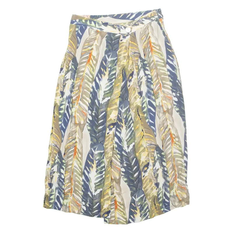Womens Straight Skirt Beige Long Crazy Pattern UK 12