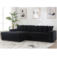 [Sub 3 packages] New Niccae 111.63'' Oversized L-Shaped Corduroy Sofa with Adjustable Ottoman, L/R Chaise & 8 Pillows + 2 Ext...