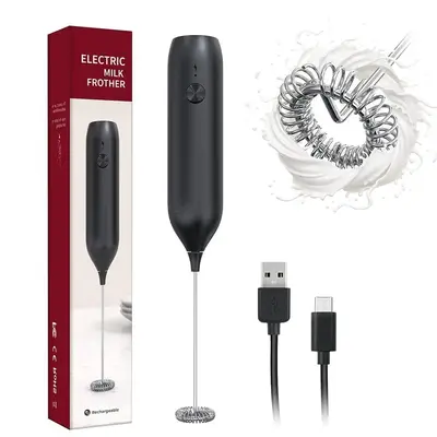 Handheld Electric Milk Frother, Type-C Rechargeable Coffee Milk Frother, Household Kitchen Appliances